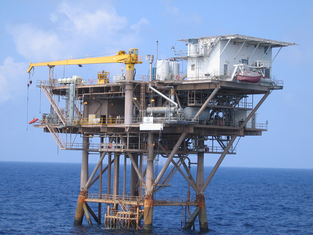 An offshore oil facility protected by Blighter Radar surveillance